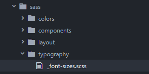 Screenshot of font sizes partial